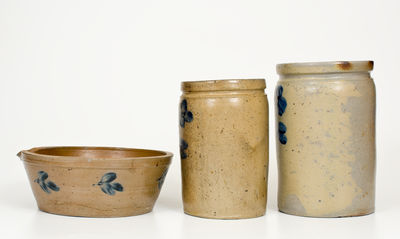 Three Pieces of Baltimore, MD Stoneware, circa 1875