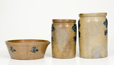 Three Pieces of Baltimore, MD Stoneware, circa 1875