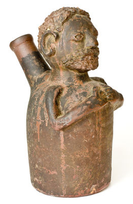 Exceptional Southern Stoneware Face Jug with Highly Detailed Features, possibly Alabama