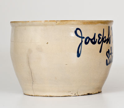 One-Gallon Stroudsburg, PA Stoneware Advertising Bowl, attrib. Fulper, Flemington, NJ