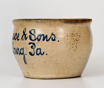 Small-Sized Stroudsburg, PA Stoneware Advertising Bowl, att. Fulper Pottery, Flemington, NJ