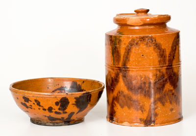 Two Pieces of Glazed Pennsylvania Redware