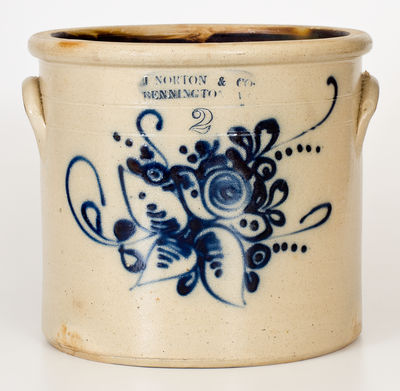 Two-Gallon J NORTON & CO. / BENNINGTON VT Stoneware Crock