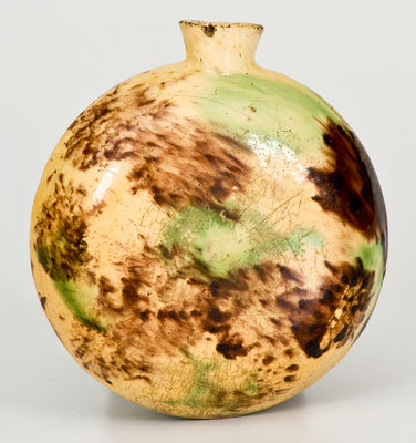 Glazed Earthenware Flask, possibly Salem, North Carolina 