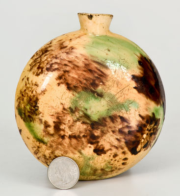 Glazed Earthenware Flask, possibly Salem, North Carolina