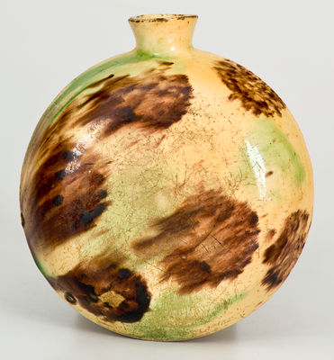 Glazed Earthenware Flask, possibly Salem, North Carolina