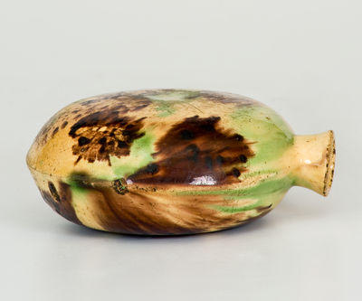 Glazed Earthenware Flask, possibly Salem, North Carolina