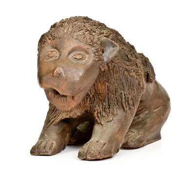 Large Pottery Figure of a Lion, 20th century