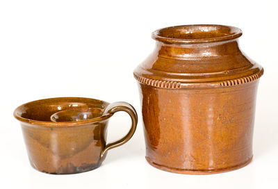 Two Pieces of Glazed Redware