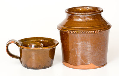 Two Pieces of Glazed Redware