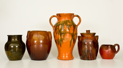 Five Pieces of North Carolina Pottery, 20th century