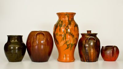 Five Pieces of North Carolina Pottery, 20th century