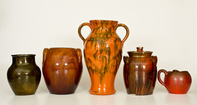 Five Pieces of North Carolina Pottery, 20th century