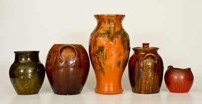 Five Pieces of North Carolina Pottery, 20th century