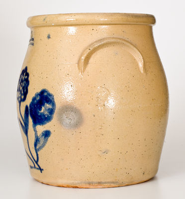 Three-Gallon Ballardvale, Massachusetts Stoneware Jar w/ Elaborate Cobalt Floral Decoration