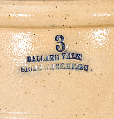 Three-Gallon Ballardvale, Massachusetts Stoneware Jar w/ Elaborate Cobalt Floral Decoration