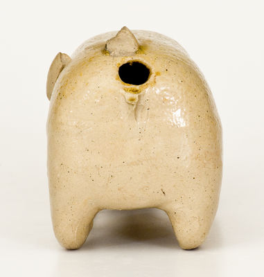 Salt-Glazed Stoneware Pig Flask, Midwestern origin, circa 1885