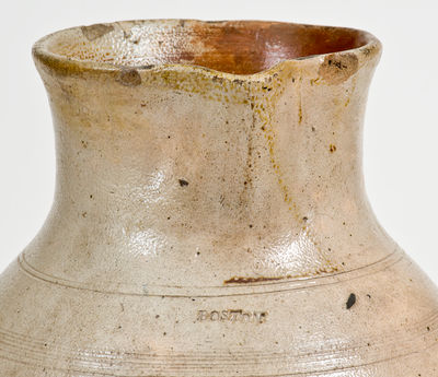 Rare One-Gallon BOSTON Stoneware Pitcher