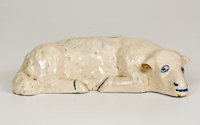 Bristol-Slip Stoneware Lamb Figure attrib. Pfaltzgraff Stoneware Co., York, PA