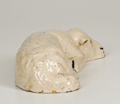 Bristol-Slip Stoneware Lamb Figure attrib. Pfaltzgraff Stoneware Co., York, PA