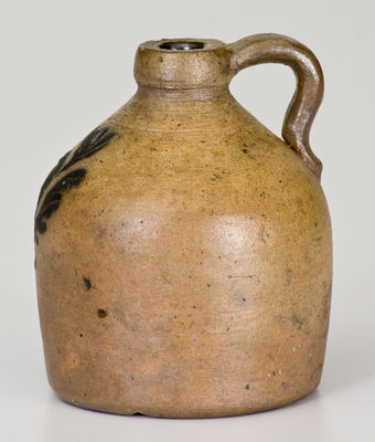 Miniature Midwestern Stoneware Jug w/ Incised Floral Decoration