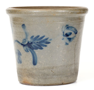 Rare Stoneware Flowerpot with Floral Decoration att. Beaver County, PA