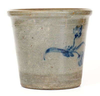 Rare Stoneware Flowerpot with Floral Decoration att. Beaver County, PA