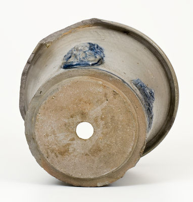 Outstanding Stoneware Flowerpot with Applied Lion Head, Horse, and Dog Decoration