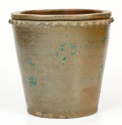 Rare J. EBERLY & BRO. / STRASBURG, VA Stoneware Flowerpot w/ Crimped Rim