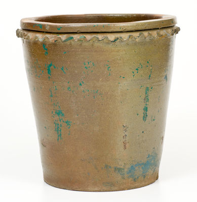 Rare J. EBERLY & BRO. / STRASBURG, VA Stoneware Flowerpot w/ Crimped Rim