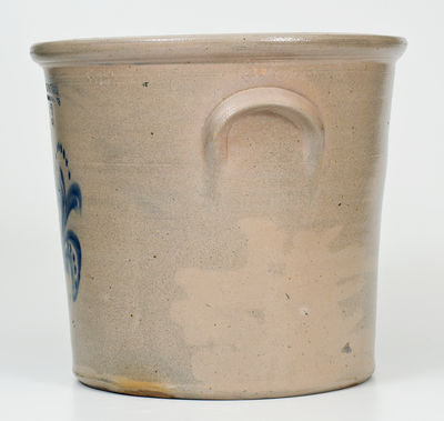 Rare 3 Gal. A. K. BALLARD / BURLINGTON, VT Stoneware Flowerpot w/ Floral Decoration