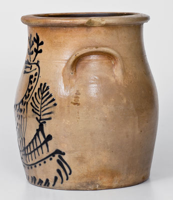 EDMANDS & CO. (Charlestown, MA) Stoneware Jar w/ Fine Slip-Trailed Deer Decoration