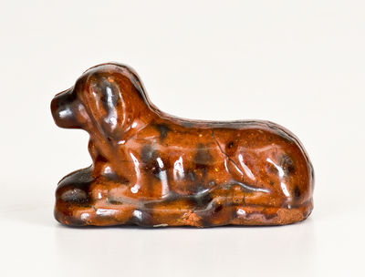 Glazed Redware Figure of a Dog, probably Pennsylvania origin, 19th century