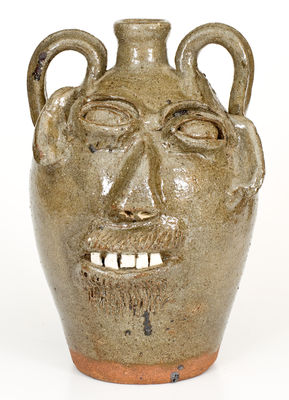 Stoneware Face Jug Stamped BBC (Burlon B. Craig, Vale, NC), circa 1980