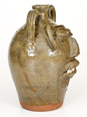 Stoneware Face Jug Stamped BBC (Burlon B. Craig, Vale, NC), circa 1980