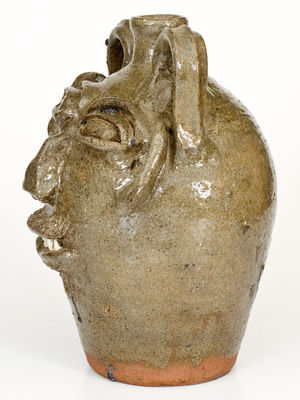 Stoneware Face Jug Stamped BBC (Burlon B. Craig, Vale, NC), circa 1980