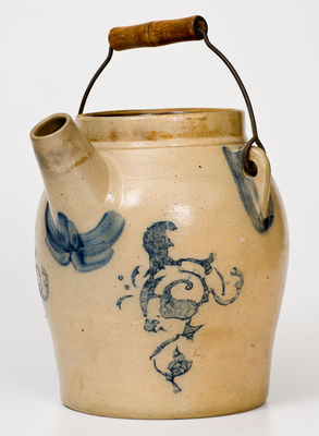 F. H. COWDEN / HARRISBURG, PA Stoneware Batter Pail w/ Elaborate Stenciled Decoration