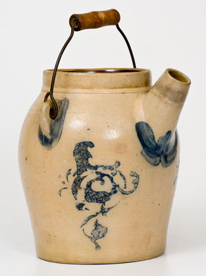 F. H. COWDEN / HARRISBURG, PA Stoneware Batter Pail w/ Elaborate Stenciled Decoration