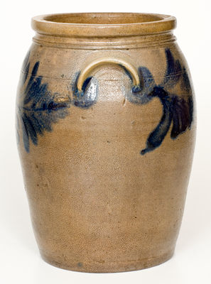 Baltimore, MD Stoneware Jar with Cobalt Floral Decoration