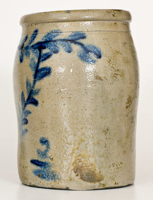 2 Gal. Beaver, PA Stoneware Jar with Foliate Decoration