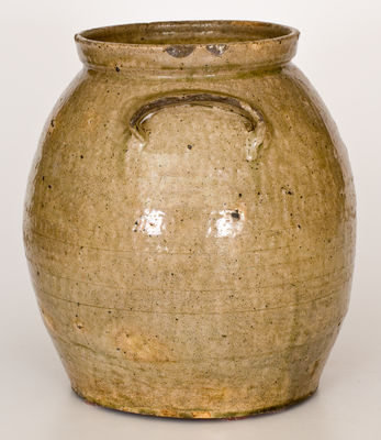 Two-Gallon Alkaline-Glazed Stoneware Jar, attrib. Landrum-Stork Pottery, Columbia, SC, circa 1870