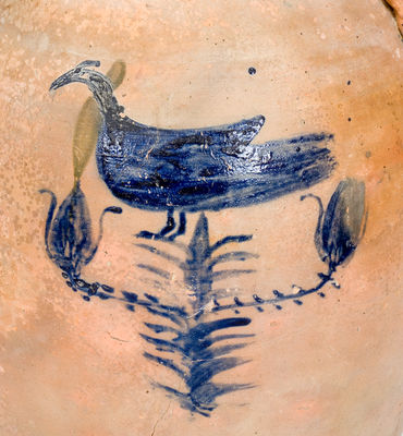 Very Rare Stoneware Water Cooler w/ Bird Decoration, 
