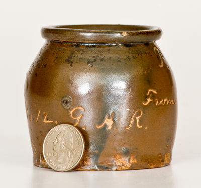 Unusual GAR / Buckingham Post No. 12 Miniature Stoneware Jar