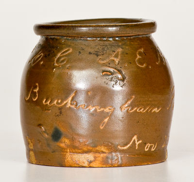 Unusual GAR / Buckingham Post No. 12 Miniature Stoneware Jar