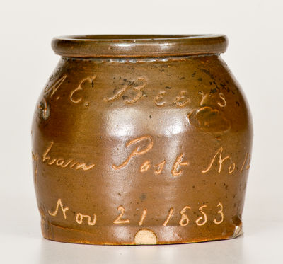 Unusual GAR / Buckingham Post No. 12 Miniature Stoneware Jar