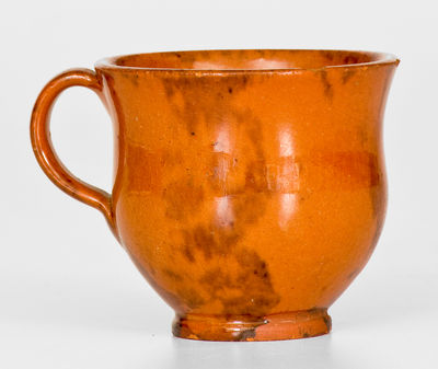 Unusual Miniature Philadelphia Redware Teacup, possibly Haig Family