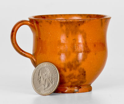 Unusual Miniature Philadelphia Redware Teacup, possibly Haig Family