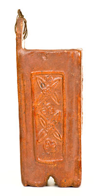 Redware Flowerpot with Relief Bird Decoration