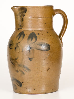 Baltimore Stoneware Pitcher with Floral Decoration, attrib. Peter Herrmann