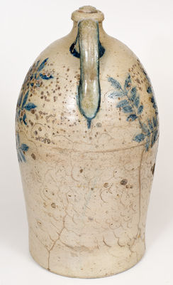 Extremely Rare and Important T. W. CRAVEN 10 Gal. Stoneware Jug, Randolph County, North Carolina